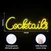 LED Neon znak LED Neon Light Cocktail Neon Bar Night Light Bar Shop Pub Club Klub Nocny Light Board USB R230613 LL