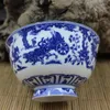 Декоративные фигурки Qianlong Годы синие и белые персонажи живописи Гигузи вниз по горным антикварным украшениям