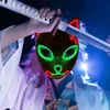 Mask Lighting Scary Glowing Halloween Led Fox Rave Purge Festival Props Men Women Masquerade Cosplay Costume Demon Slayer