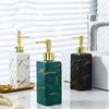 Dispensador de sabão líquido Textura de mármore Dispensador de cerâmica Bathroom Gel Bottble-400ml Lotion Bottle-Shamoo Bottling Bottling