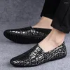 Casual schoenen punkstijl mannelijke loafers handgemaakte mocassins echte lederen mannen flats luxe comfortabele heren rijden schoeisel slip op plat