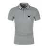 Golf Shirt for Mens Summer Quick Dry Breathable Polo Shirt Fashion Short Sleeve Tops J Lindeberg Golf Shirt Mens T-Shirt 240513