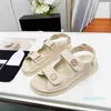 15A Chanells Slide Best-kvalitet Luxury Designer Sandals Fashion High Heels Slides tofflor Woman Flip Flops Shoes Läder FGDFG
