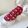 Appareils pour chiens Pet de Noël Pulloir Red Little Teddy Maltais yorkshire Cat Vêtements d'automne hiver pour les petits chiens
