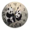 Orologi da parete Animal Panda Inchiostro Bamboo Dipinto decorativo Orologio da parete Design personalizzato Design non ticchettante camere da letto silenziosa grande orologio da parete