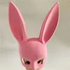 Mask Bunny Long Party Costume Orends Cosplay Pink/Black Halloween Masquerade Rabbit Masks S