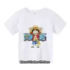 T-shirts Nouveaux pièces Tshirt Kids Fans Gift Vêtements Girls Tshirt Bébé garçons Luffy T-shirt Summer Souche Coton Cotton Casual Anime Top T240509