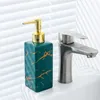 Dispensador de sabão líquido Textura de mármore Dispensador de cerâmica Bathroom Gel Bottble-400ml Lotion Bottle-Shamoo Bottling Bottling