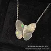 Designer sieraden luxe Vanca Accessories Big Butterfly ketting vrouwelijk 18K rosé goud slot botketen witte fritillaria grijs fritillaria