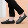 Sapatos casuais Supotos de verão masculino Flagship Slip-On Leather Bottom Slip-On Slip-On Soft Bottom