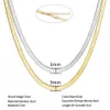 Colliers pendants Punk Clavicule Plate Plat Collier de chaîne de serpent Gol Silver en acier inoxydable Collier de bijoux pour femmes J240513