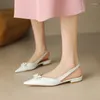 Sandals Morazora 2024 Patente Zapatos de cuero genuino Mujeres Slingbacks de la moda de los pies puntiagudos Fiesta de verano de verano