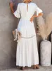 Swimwear féminin 2024 Femmes Place Wear Swim Copinage Sexe Sexy High Taie Belted Maxi Robe Cabine