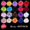 Fleurs décoratives 200pcs / lot 2,4 "ruban de rose Satin Fleur artificielle pour robe tissu de mariage décoration bouquet