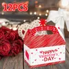 Brocada de presente 12x Caixas de tratamento do dia dos namorados pequenos recipientes vermelhos para os doces de doces sobremesas