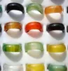 Mooie woman039s Multicolored agate jade ring mode sieraden gemengd jade agate ring charme band sieraden9026081