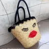 10a Fashion Beach Lip Bags Designer Bags Leisure Bohemian Straw Woven Bag Square Shoulder Holiday Red Lovely Woven One Bag Women's FSST