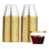Tumbler 60pcs Gold Rand Plastic Cups Party Weingläser für Champagner Cocktail Martini