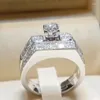 Anelli da nozze 2 pezzi fasce a forma rotonda gioielli zirconi alla moda per donne smining anello che corrido colore argento gioiello fine