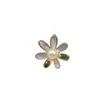 Diamondbox -Jewelry Broch Pin Gold 7-8 mm Akoya Madre de Pearl Wild Flower 18K Rose Posting Charm Netado Regalo