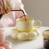 Tasses modernes en céramique tasse de nuages mignons décor de l'après-midi tasse de thé et soucoupe ensemble argent platage bureau de bureau tasse de café décoration de maison