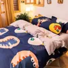 Bettwäsche Sets BBSet Cartoon niedliche Haustier -Ära Set 3/4pcs Erwachsener/Kinder Geschenk Duvet Cover Quilt Pillow Case Studenten Bett Wäsche