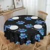 Table Cloth Round Oilproof Pretty Pattern Of Pink Paws Cover Cute Animal Dog Lover Tablecloth For Dining 60 Inches