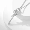 S925 Silver Tiffanyjewelry Heart Pendants Precision High Edition Nowy produkt Full Diamond Knot Naszyjnik Women V Gold Średni łańcuch swetra Łańcuch SWEAT SWEAT