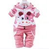 Clothing Sets Newborn Autumn Clothing Winter Baby Boys Clothing Set Childrens Clothing Set Childrens Girls Sports T-shirt+PantsKeep Warm SetL240513