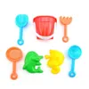 Sable Player Water Fun Childrens Toys 7 pièces Mini Childrens Beach Rake Bucket Bucket Shel Moule Garde