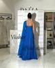 Robes de fête Blue Pleas Mariffon Soirée One épaule Arabie Dubai Robe de bal formelle avec des robes de longueur de plancher à fente