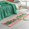 Tapijten lange tufting letters tapijt zachte donzige anti slip slaapkamer bedmat vloer voetkussen kinderkamer tapijt kwekerij decoratief huisdecoratie