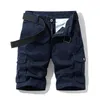 2024 Summer Mens Baggy Multi Pocket Military Cargo Shorts Male Cotton Khaki Mens Tactical Shorts Short Pants 30-38 No Belt 240513