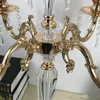 Titulares de velas 5 braços acrílico candelabras claro com pingentes de cristal Casamento castiçal mesa de casamento central peças de casa decoração