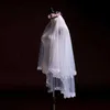 Hochzeitshaarschmuck Neues Braut Hochzeitskleid Kopfdrücker Spitze flauschiger Kopfschmuck weißes weiches Garn Langes Kopfschmuck doppelt geschichtet mit H