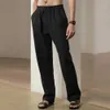 Calça masculina calças de praia de praia Havaí calças de férias de algodão e calças de linho calças respiráveis strtwear homens jogadores homens roupas y240513