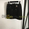 女性ブラックデニムスカートファッションデザイナー包帯ハイウエストスカートレタープリントスリムショートジャンドレスストリートウェア
