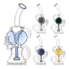 11 Inch Twin Wheel Multi Color Fab Egg Multi Color Hookah Glass Bong Dabber Rig Recycler Pipes Water Bongs Smoke Pipe 14mm Female Joint US Warehouse