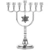 Candles Seven Headed Candlestick Menorah Stand Desktop Holders for Table Centerpiece Je Menorahs Chanukah Shopping 240429