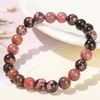 Bracelets de charme jd Stone Natural Ligne noire rouge RhodochroSSOSS Perles Bracelet Femmes Charmes Yoga Méditation Amulet Brangles Bangles Bijoux Vintage Y240510