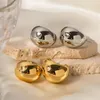 Brincos de argolas estilo 18k ouro banhado a aço inoxidável c- em forma de cunção para mulheres jóias à prova d'água hipoalergênica