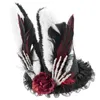 Bérets Halloween Magiciens Top Hat Skull Featherrabbits Ear décortient les sorcières Girl Role Play Tool Période médiévale DXAA