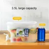 Vattenflaskor förtjockas kylskåpet kall kanna plastkruka med kran stor kapacitet limonad doftande te vattenkokare 3.5L