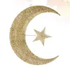 Dekorativa figurer Gold Moon Star Hanging Ornament Glitter Decor Wall Christmas Party Decorations