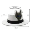 Nowy vintage kapelusz męski Rolak Brim Fedora Hat z piórkiem dżentelmen cap cap trilby jazz czapki