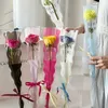 Wrap regalo da 50 pezzi Fiori a maniche per bouquet bouquet borse da imballaggio fiorista rosa che avvolge sacche di plastica trasparente decorazioni per matrimoni di San Valentino
