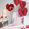 Decorative Flowers Home Heart-Shaped Red Garland Pendant Valentine'S Day Hanging Cloth Pleat Props Yard Fence Festival Decoration