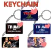 UPS Trump 2024 Rostfritt stål Keychain Take America Back Flagängsmycken för män Kvinnor Trendgåvor