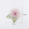 Fleurs décoratives 1PCS 5,5 cm faits à la main DIY 3D Organza Camellia Broche Fleur Robe de mariée ACCESSOIRES