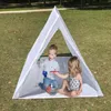 Tält och skyddsrum kan högkvalitativ teepee -tält barn barnvit 3.8 3.8ft barndomsspel bärbar